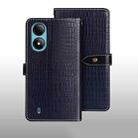 For ZTE Blade A33S idewei Crocodile Texture Leather Phone Case(Dark Blue) - 1