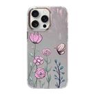 For iPhone 15 Pro Max Cooling Flash Feather TPU + PC Phone Case(Butterfly Flowers) - 1