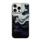 For iPhone 15 Pro Max Cooling Flash Feather TPU + PC Phone Case(Wave Ink) - 1