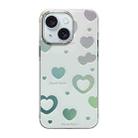 For iPhone 15 Cooling Flash Feather TPU + PC Phone Case(Love Heart) - 1