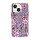 For iPhone 14 Cooling Flash Feather TPU + PC Phone Case(Flowery Field) - 1