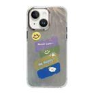 For iPhone 14 Cooling Flash Feather TPU + PC Phone Case(Little Smile) - 1
