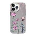 For iPhone 14 Pro Cooling Flash Feather TPU + PC Phone Case(Butterfly Flowers) - 1