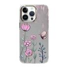 For iPhone 14 Pro Max Cooling Flash Feather TPU + PC Phone Case(Butterfly Flowers) - 1