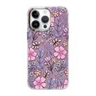 For iPhone 14 Pro Max Cooling Flash Feather TPU + PC Phone Case(Flowery Field) - 1