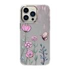 For iPhone 13 Pro Max Cooling Flash Feather TPU + PC Phone Case(Butterfly Flowers) - 1