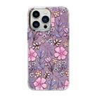 For iPhone 13 Pro Max Cooling Flash Feather TPU + PC Phone Case(Flowery Field) - 1