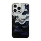 For iPhone 13 Pro Max Cooling Flash Feather TPU + PC Phone Case(Wave Ink) - 1