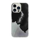 For iPhone 13 Pro Cooling Flash Feather TPU + PC Phone Case(Feather Ink) - 1