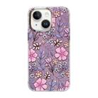 For iPhone 13 Cooling Flash Feather TPU + PC Phone Case(Flowery Field) - 1