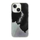 For iPhone 13 Cooling Flash Feather TPU + PC Phone Case(Feather Ink) - 1