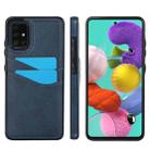 For Samsung Galaxy A51 4G Litchi Leather Skin Card Slots Phone Case(Blue) - 1