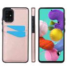 For Samsung Galaxy A51 4G Litchi Leather Skin Card Slots Phone Case(Rose Gold) - 1