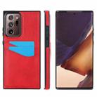 For Samsung Galaxy Note20 Ultra Litchi Leather Skin Card Slots Phone Case(Red) - 1