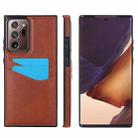 For Samsung Galaxy Note20 Ultra Litchi Leather Skin Card Slots Phone Case(Brown) - 1