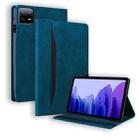 For Xiaomi Pad 6S Pro Splicing Shockproof Leather Tablet Case(Blue) - 1