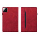 For Xiaomi Pad 7 Splicing Shockproof Leather Tablet Case(Red) - 2