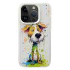 For iPhone 15 Pro Max Painted Color Ink Animals TPU Phone Case(Graffiti Dog) - 1