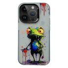 For iPhone 14 Pro Painted Color Ink Animals TPU Phone Case(Graffiti Frog) - 1