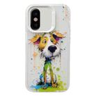 For iPhone X / XS Painted Color Ink Animals TPU Phone Case(Graffiti Dog) - 1