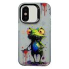 For iPhone XS Max Painted Color Ink Animals TPU Phone Case(Graffiti Frog) - 1