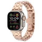 For Apple Watch Ultra 2 49mm Double T Stainless Steel Watch Band(Rose Gold) - 1