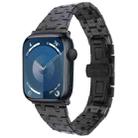 For Apple Watch Series 9 41mm Double T Stainless Steel Watch Band(Black) - 1