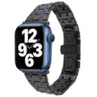 For Apple Watch Series 7 41mm Double T Stainless Steel Watch Band(Black) - 1