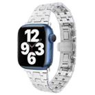 For Apple Watch Series 7 41mm Double T Stainless Steel Watch Band(Silver) - 1