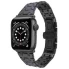 For Apple Watch Series 6 40mm Double T Stainless Steel Watch Band(Black) - 1