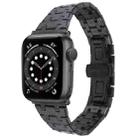 For Apple Watch Series 6 44mm Double T Stainless Steel Watch Band(Black) - 1