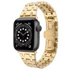 For Apple Watch Series 6 44mm Double T Stainless Steel Watch Band(Gold) - 1