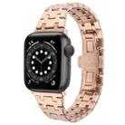 For Apple Watch Series 6 44mm Double T Stainless Steel Watch Band(Rose Gold) - 1