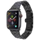 For Apple Watch Series 4 44mm Double T Stainless Steel Watch Band(Black) - 1