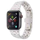 For Apple Watch Series 4 44mm Double T Stainless Steel Watch Band(Starlight) - 1