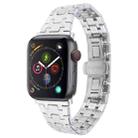 For Apple Watch Series 4 44mm Double T Stainless Steel Watch Band(Silver) - 1