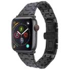 For Apple Watch Series 4 40mm Double T Stainless Steel Watch Band(Black) - 1