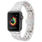 For Apple Watch Series 3 38mm Double T Stainless Steel Watch Band(Starlight) - 1