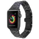 For Apple Watch Series 3 42mm Double T Stainless Steel Watch Band(Black) - 1