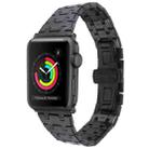 For Apple Watch 38mm Double T Stainless Steel Watch Band(Black) - 1