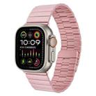 For Apple Watch Ultra 2 49mm Bamboo Stainless Steel Magnetic Watch Band(Pink) - 1