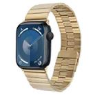 For Apple Watch Series 9 45mm Bamboo Stainless Steel Magnetic Watch Band(Gold) - 1