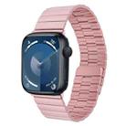 For Apple Watch Series 9 45mm Bamboo Stainless Steel Magnetic Watch Band(Pink) - 1