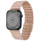 For Apple Watch Series 8 45mm Bamboo Stainless Steel Magnetic Watch Band(Rose Gold) - 1