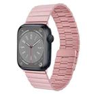For Apple Watch Series 8 45mm Bamboo Stainless Steel Magnetic Watch Band(Pink) - 1