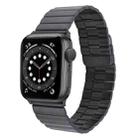 For Apple Watch Series 6 44mm Bamboo Stainless Steel Magnetic Watch Band(Black) - 1