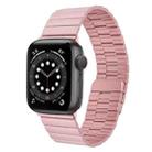 For Apple Watch Series 6 44mm Bamboo Stainless Steel Magnetic Watch Band(Pink) - 1