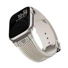 For Apple Watch Series 8 45mm Vertical Texture Titanium Buckle Elastic Silicone Watch Band(Starlight) - 3