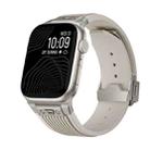 For Apple Watch SE 2022 44mm Vertical Texture Titanium Buckle Elastic Silicone Watch Band(Starlight) - 1