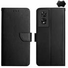 For TCL 50 SE/40 NxtPaper 4G Genuine Leather Fingerprint-proof Flip Phone Case(Black) - 1